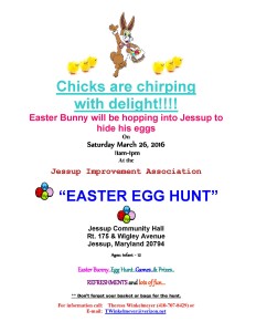 Flyer advertising JIA Easter Egg Hung